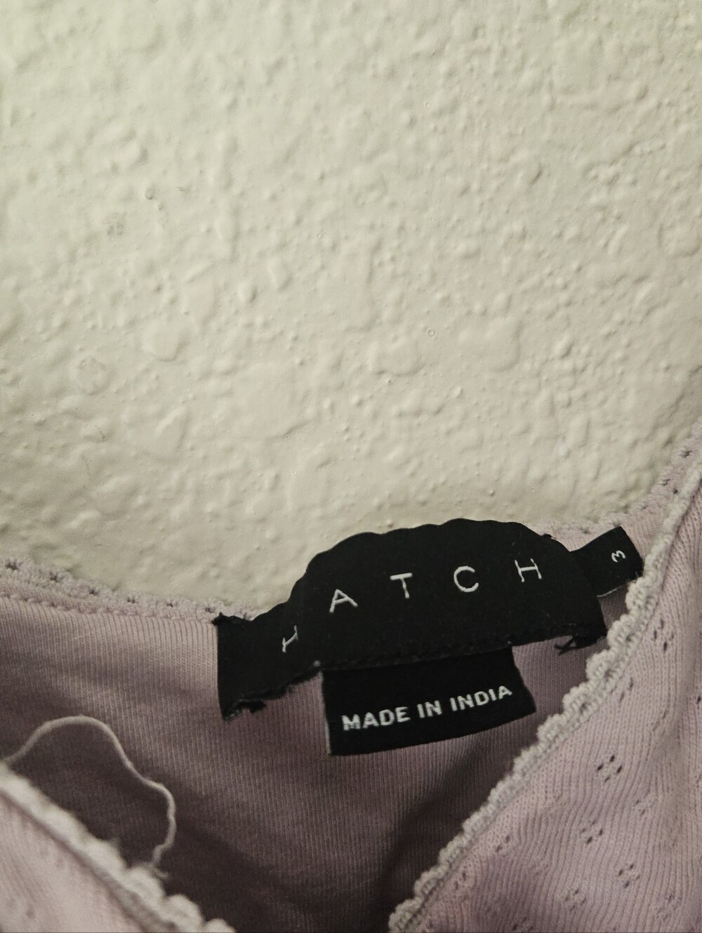Hatch 100% cotton lilac pointelle knit wrap maternity and nursing bra, large - Picture 3 of 5